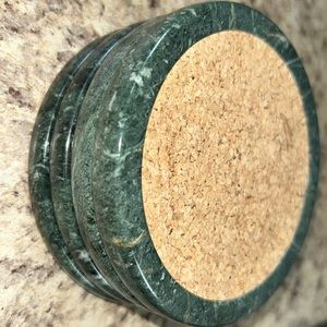 Set of 4 marble green coasters